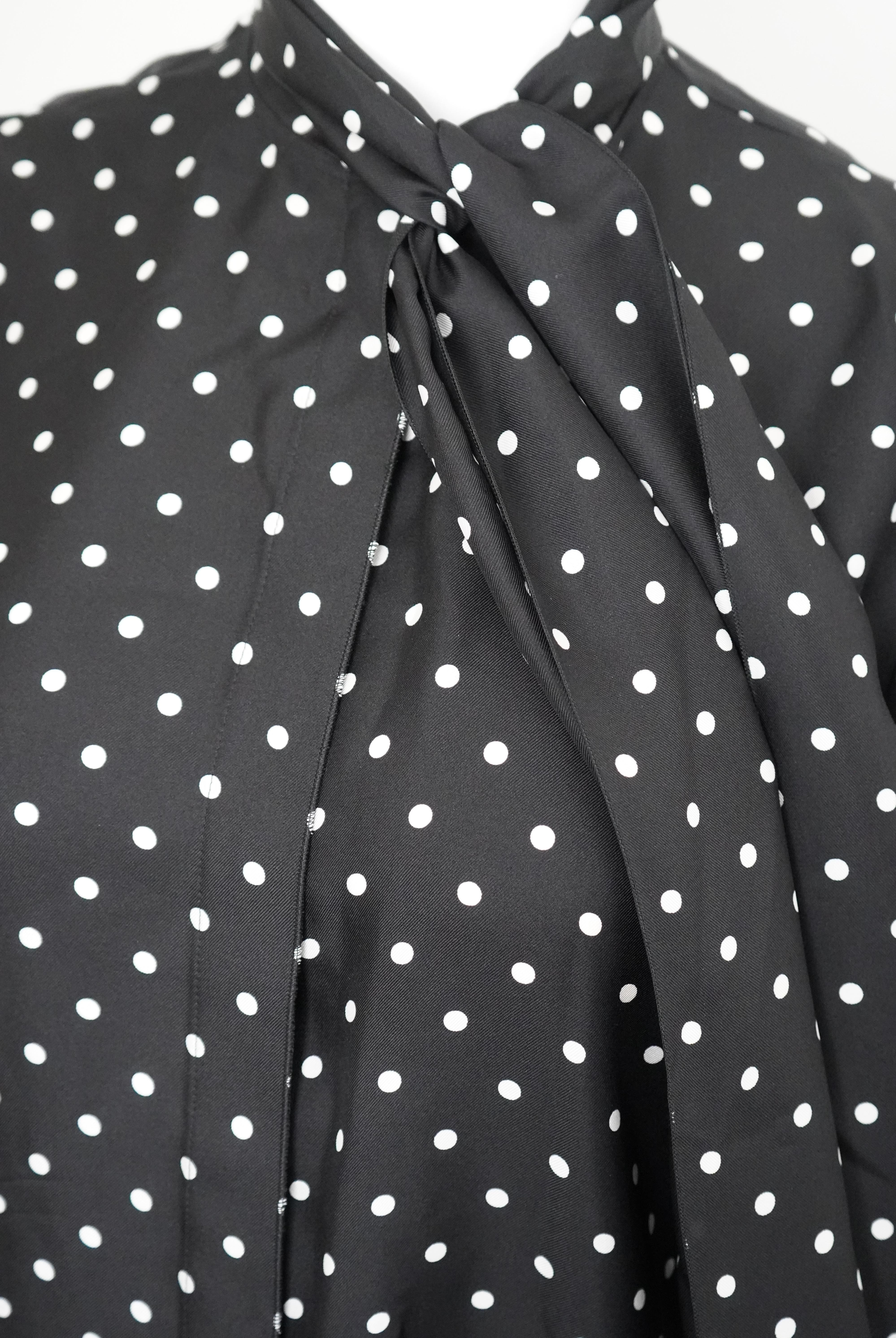 LOEWE Silk Polka-dot Long Sleeve Top  For Sale 2