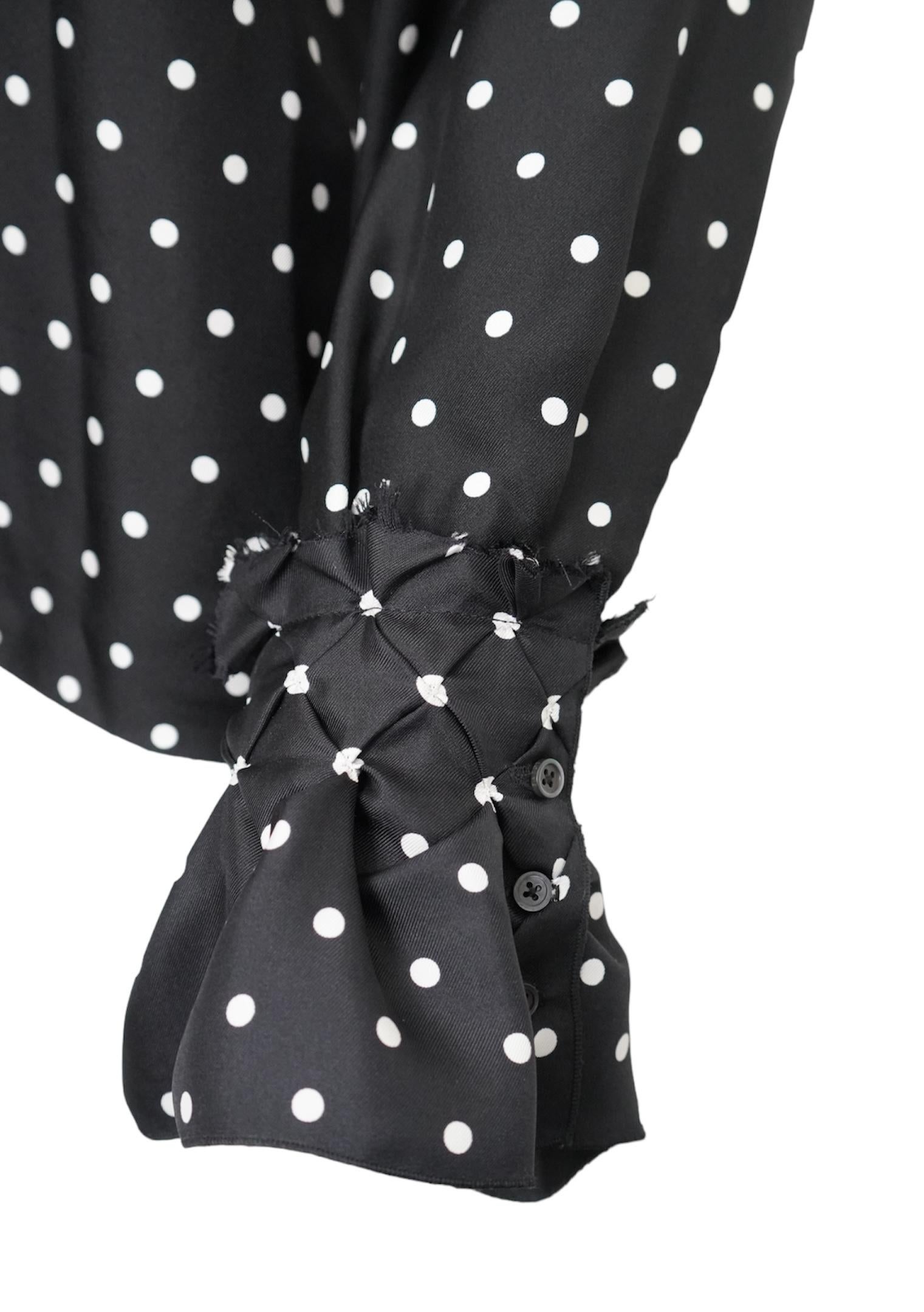 LOEWE Silk Polka-dot Long Sleeve Top  For Sale 5