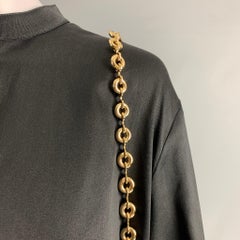 LOEWE Size 0 Black Gold Silk Chain Shirt  Dress
