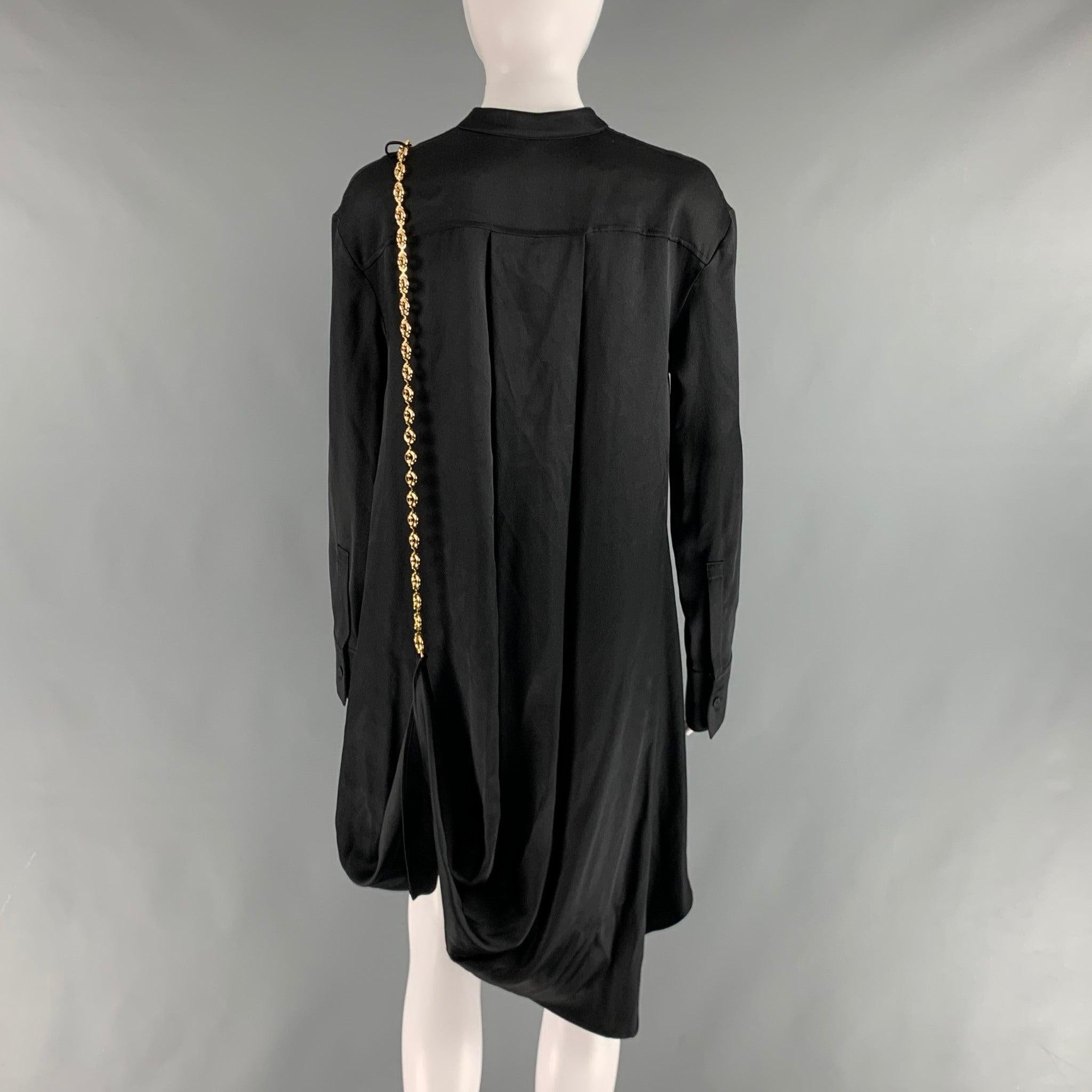 Women's LOEWE Size 0 Black Gold Silk Chain Shirt  Dress For Sale