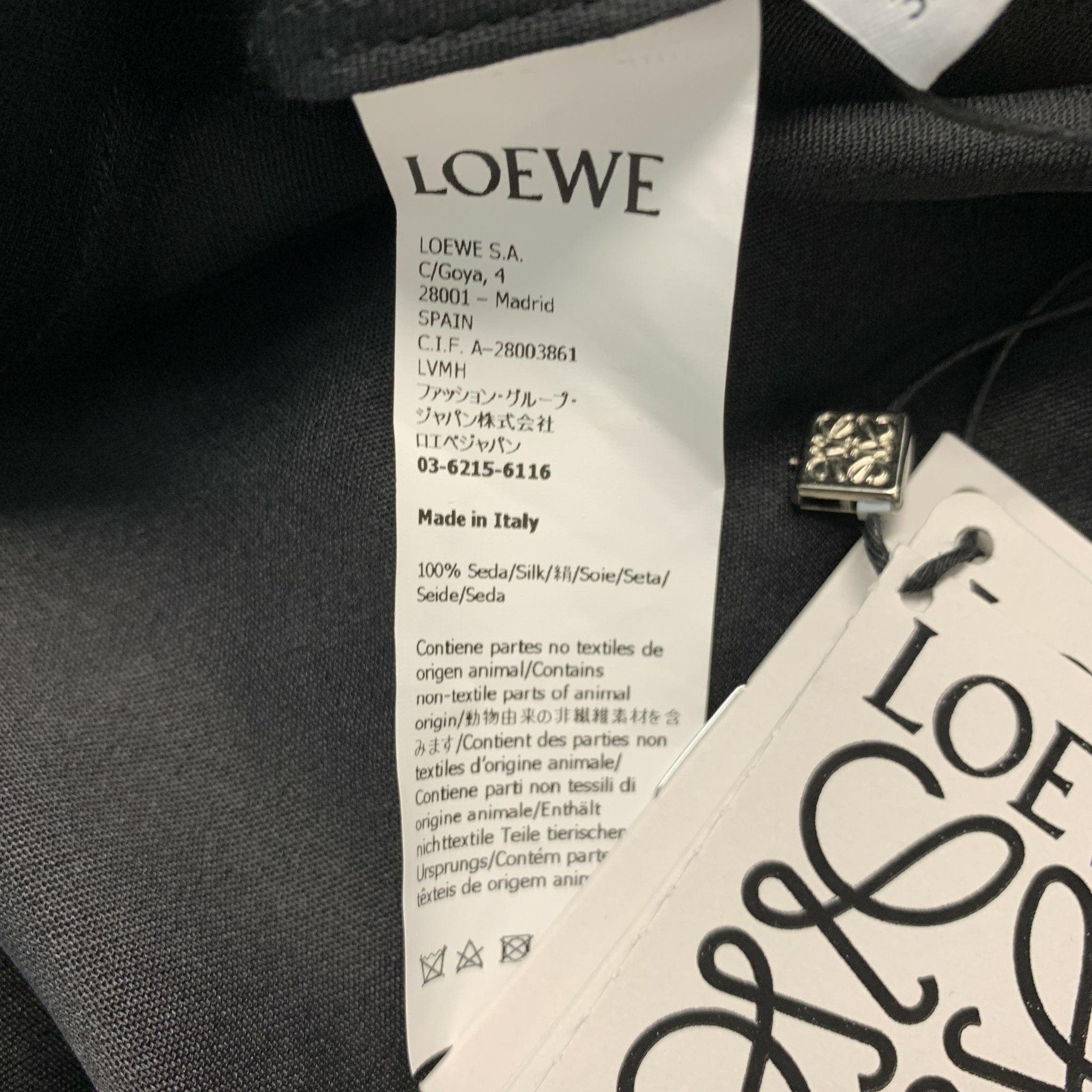 LOEWE Size 0 Black Gold Silk Chain Shirt  Dress For Sale 3