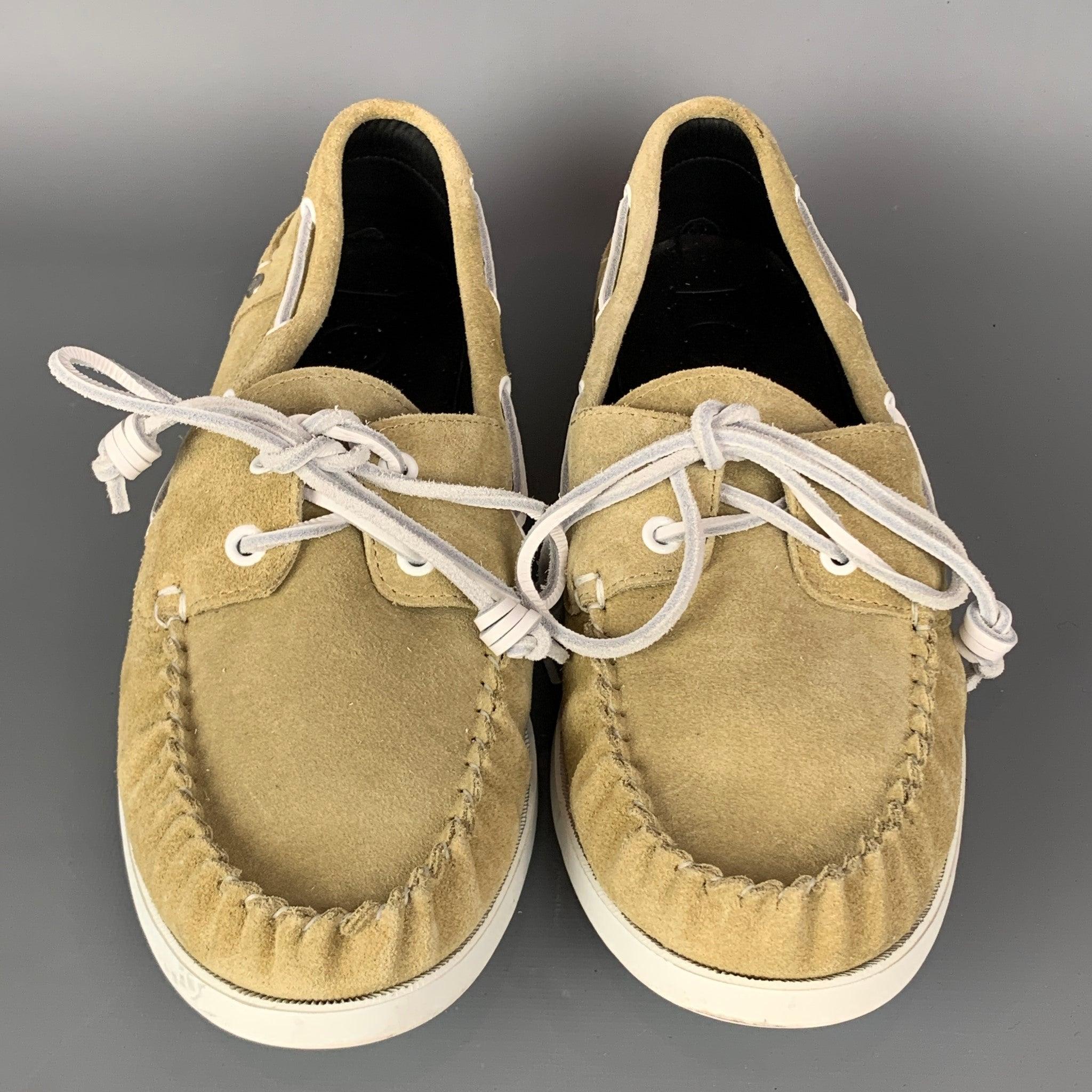LOEWE Größe 11 Naturleder Boots Schuh Loafers aus Leder Herren im Angebot