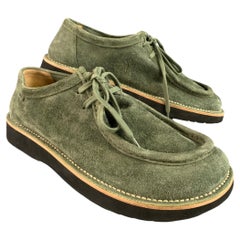 Chaussures Chukka à lacets LOEWE en daim texturé vert, taille 12