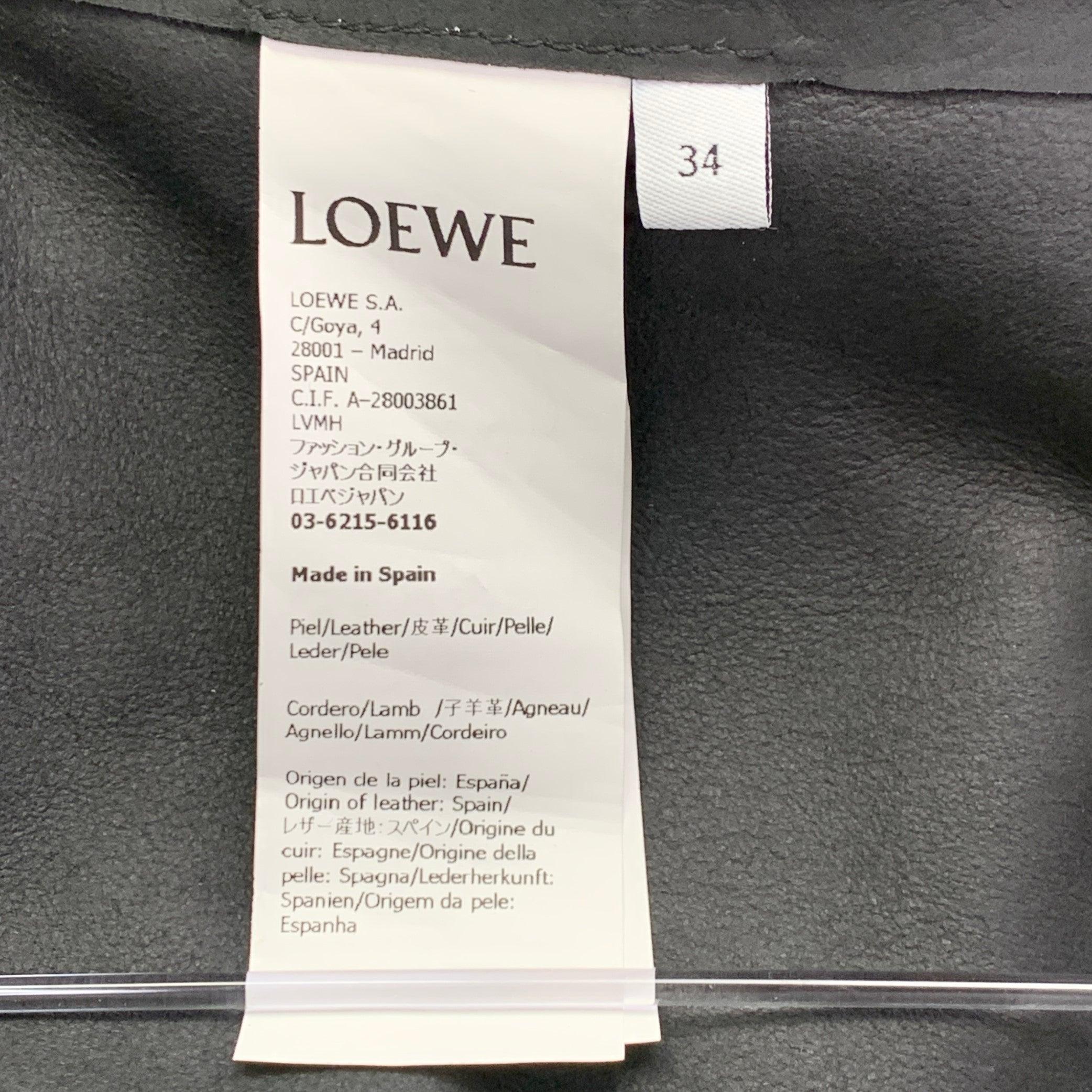 LOEWE Size 2 Black Leather Mixed Materials Lambskin Leather Jacket Blazer 3