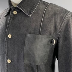 LOEWE Size 34 Grey Patch Cotton Chore Jacket