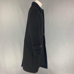 LOEWE Größe 38 Marineblauer zweifarbiger asymmetrischer Mantel aus Wolle und Kaschmir