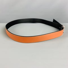 LOEWE Size 44 Black Tan Reversible Leather Belt