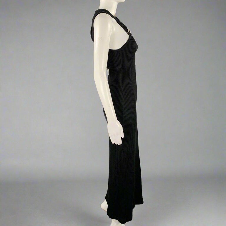 LOEWE Size M -Anagram- Black Cotton Ribbed Halter Dress at 1stDibs LOEWE Size M -Anagram- Black Cotton Ribbed Halter Dress at 1stDibs