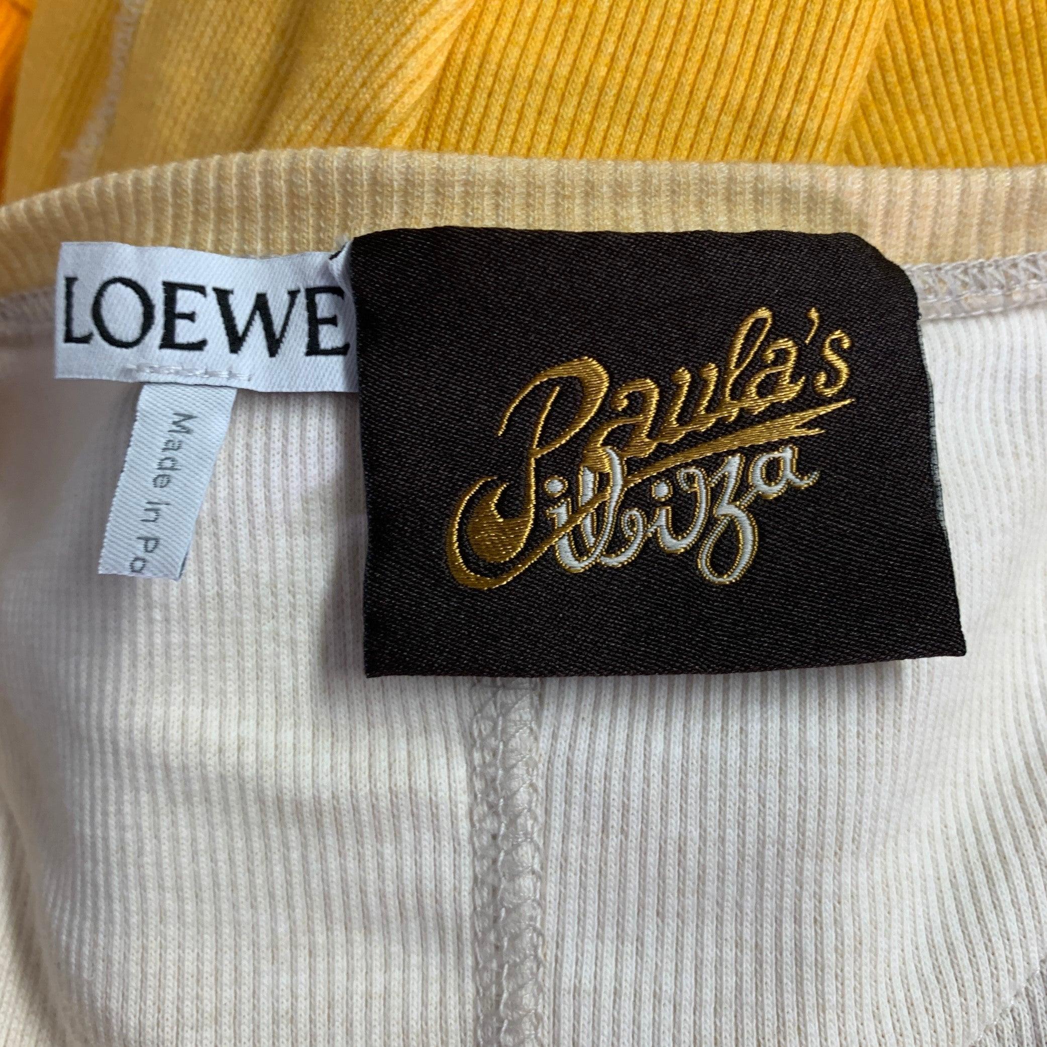 LOEWE Size M Orange Beige Cotton Blend Ombre Tank Long Dress 2