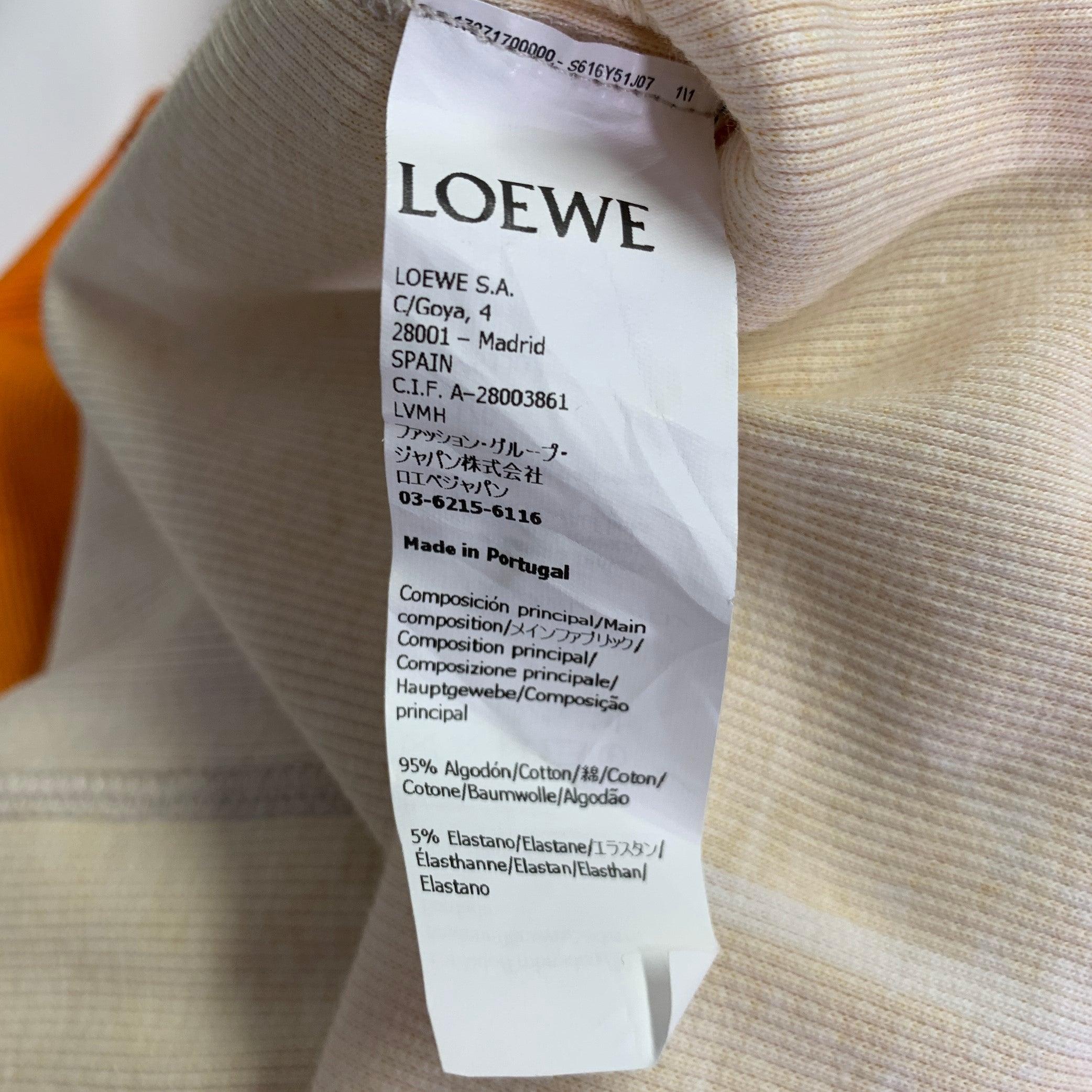 LOEWE Size M Orange Beige Cotton Blend Ombre Tank Long Dress 3