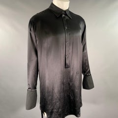 LOEWE Size S Black Silk Tunic Long Sleeve Shirt