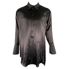 LOEWE Size S Black Silk Tunic Long Sleeve Shirt
