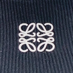 LOEWE Größe XL Anagramm Schwarz Weiß Jersey Geripptes ärmelloses Tank Midikleid