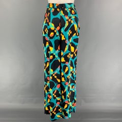 LOEWE Size XS Multi-Color Viscose Shell Print Drawstring Casual Pants