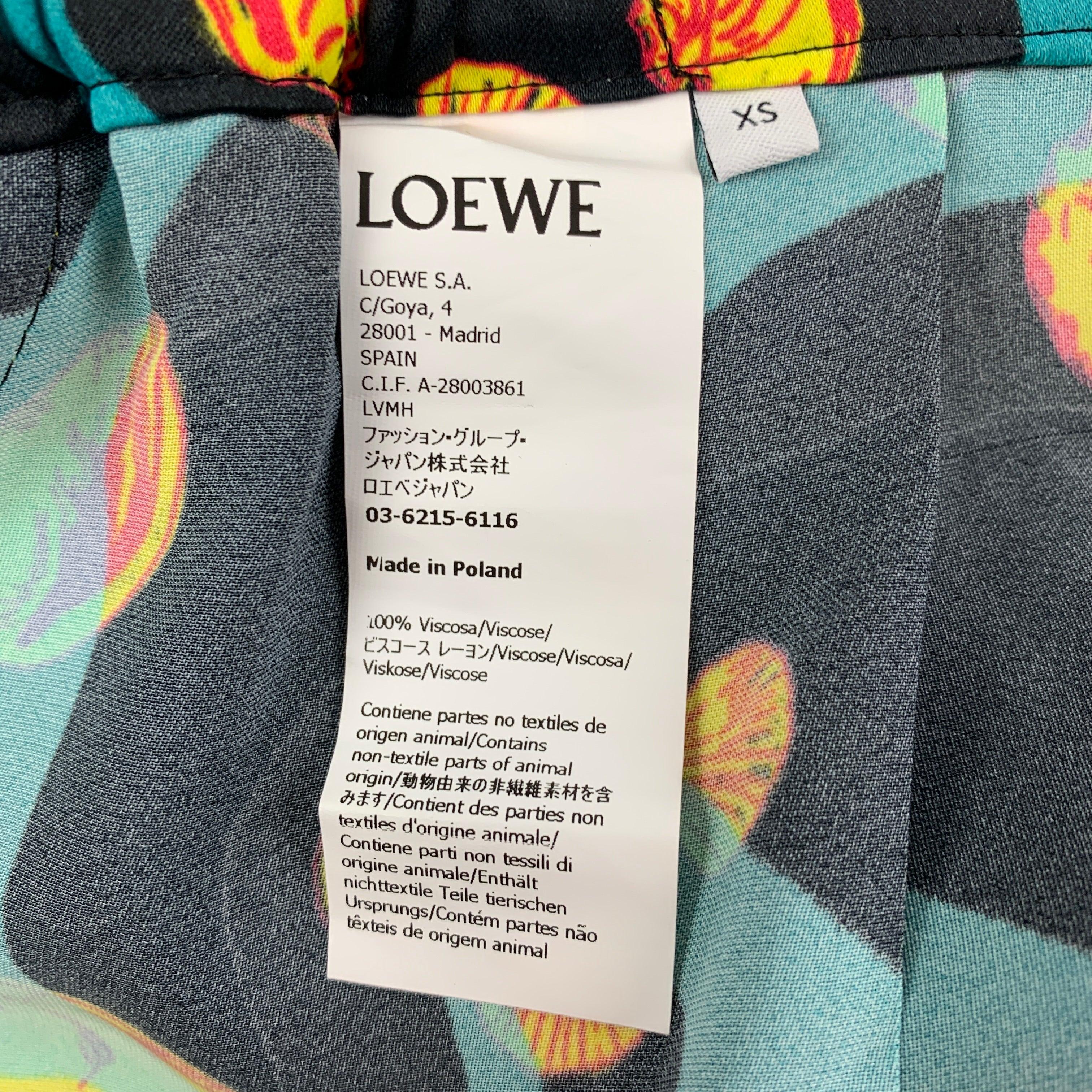 LOEWE Size XS Multi-Color Viscose Shell Print Drawstring Casual Pants In Good Condition For Sale In San Francisco, CA