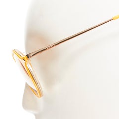 LOEWE SLW450 48 23 L03X yellow round frame brown tint sunglasses