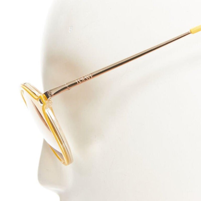 LOEWE SLW450 48 23 L03X yellow round frame brown tint  display picture 2