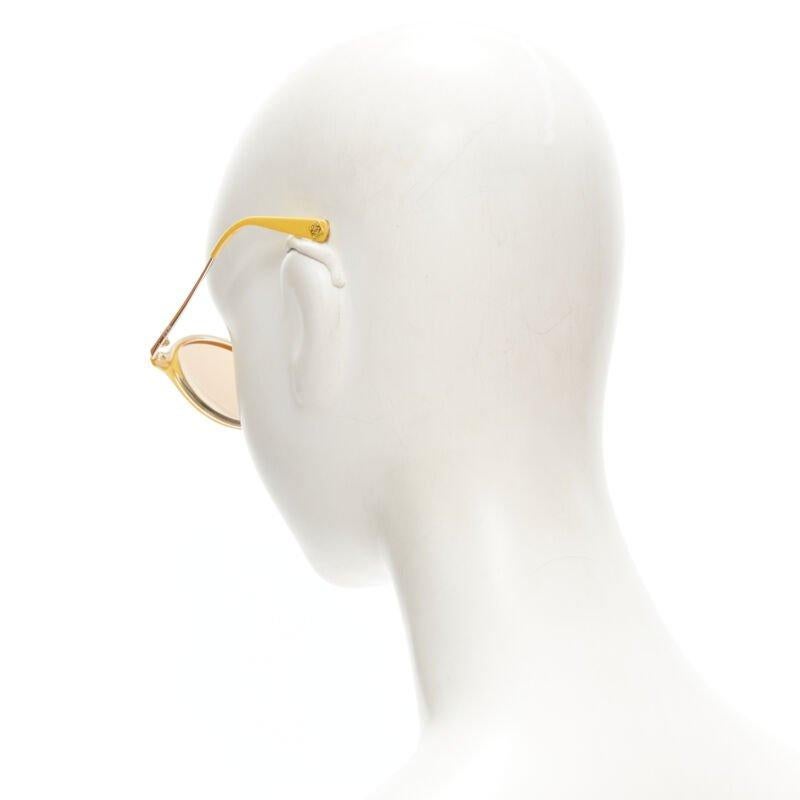 Women's LOEWE SLW450 48 23 L03X yellow round frame brown tint sunglasses For Sale