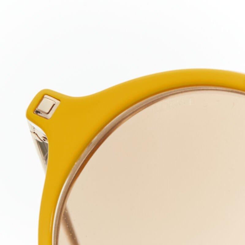 LOEWE SLW450 48 23 L03X yellow round frame brown tint sunglasses For Sale 1