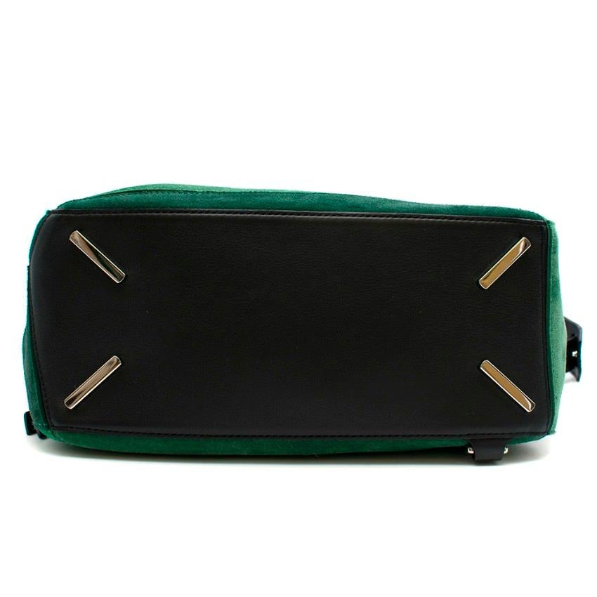 Loewe Small Green Suede Puzzle Bag In Excellent Condition In London, GB