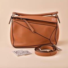 Loewe Kleine Puzzle Karamell Leder Umhängetasche Crossbody Bag