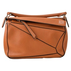Loewe Small Puzzle Caramel Leather Crossbody Bag