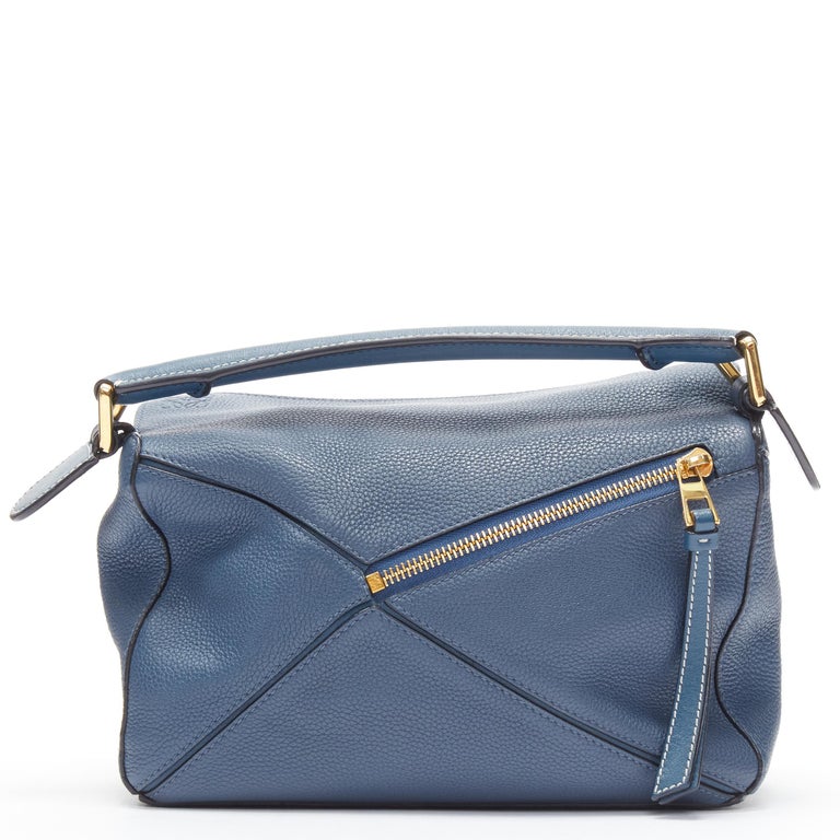 LOEWE, Puzzle Small Grained Leather Bag in Dark Grey