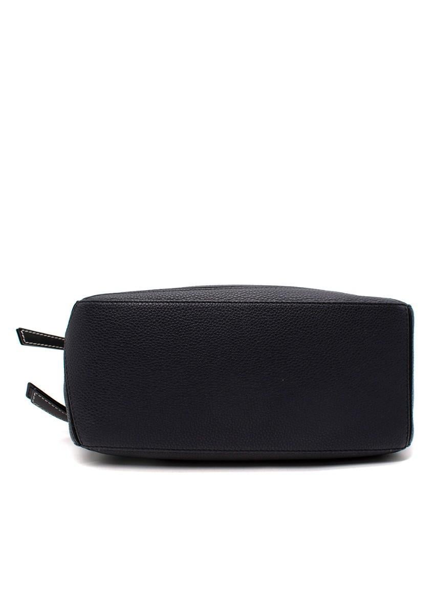 Black Loewe Small Puzzle Navy Calfskin Leather Bag For Sale