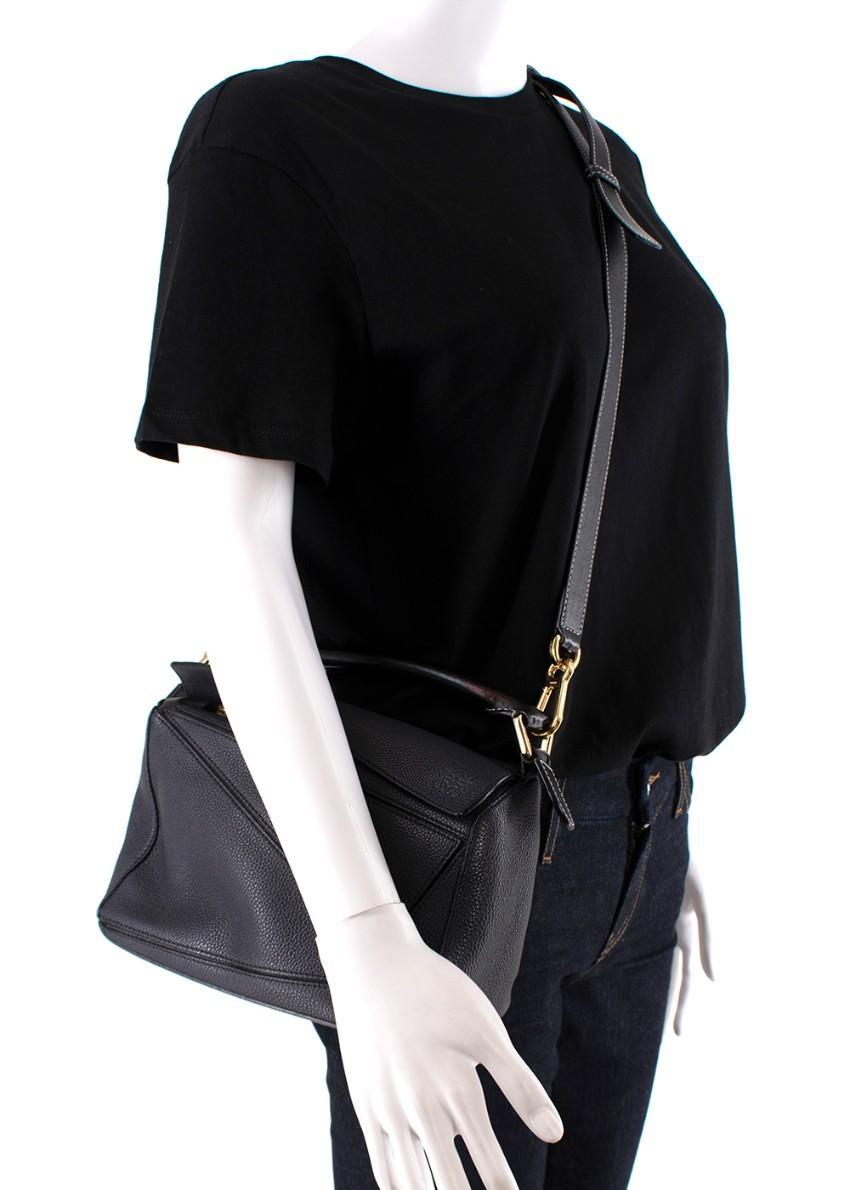 Women's Loewe Small Puzzle Navy Calfskin Leather Bag For Sale