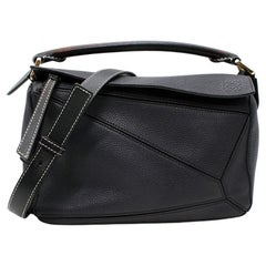 Loewe Small Puzzle Navy Calfskin Leather Bag