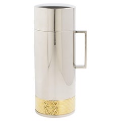 Vintage Loewe Spain Chrome and Gilt Metal Thermos Insulated Decanter