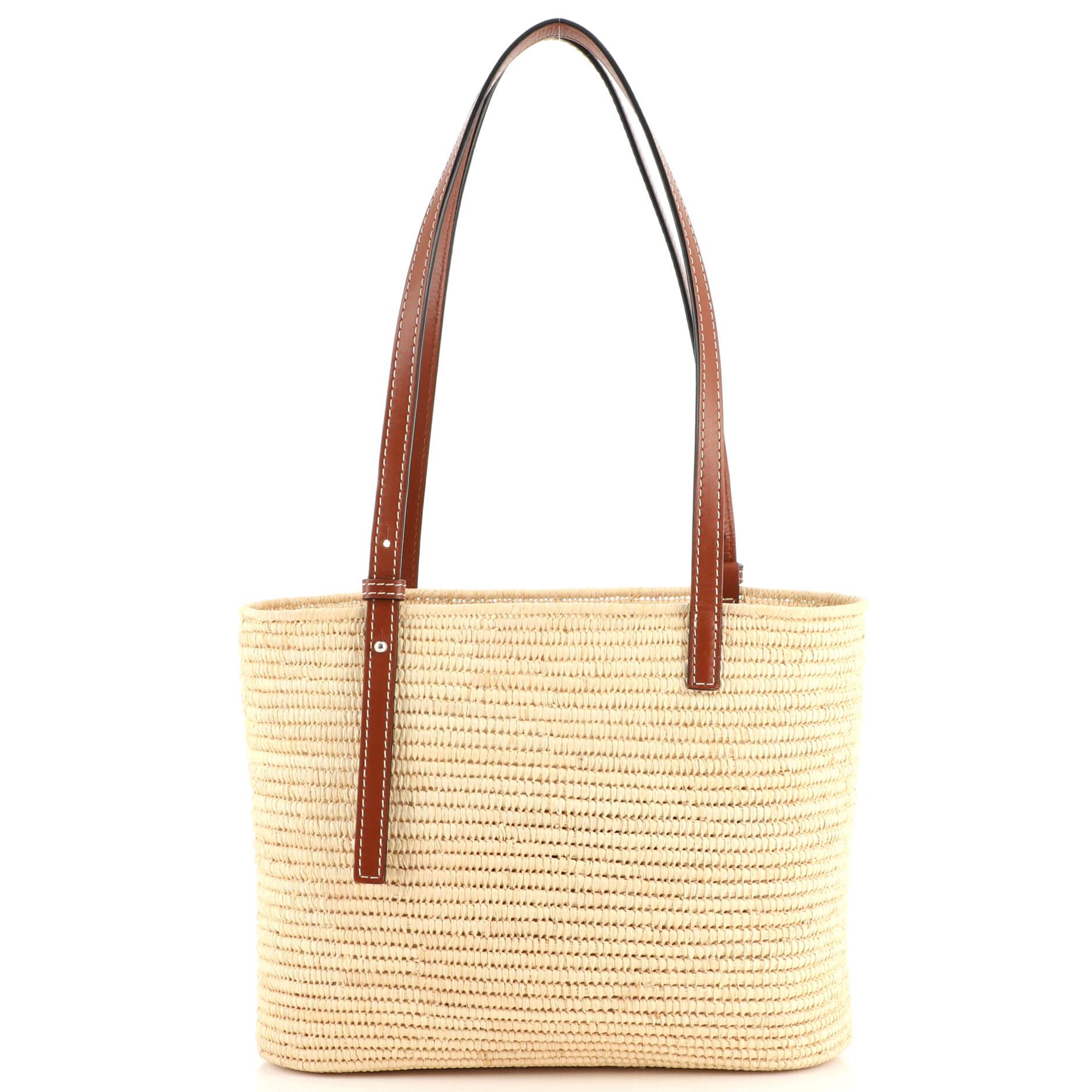 loewe woven raffia tote