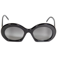 Loewe SS24 Black Round Frame Curvy Sunglasses