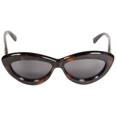 Loewe SS24 Havana Cat Eye Curvy Sunglasses