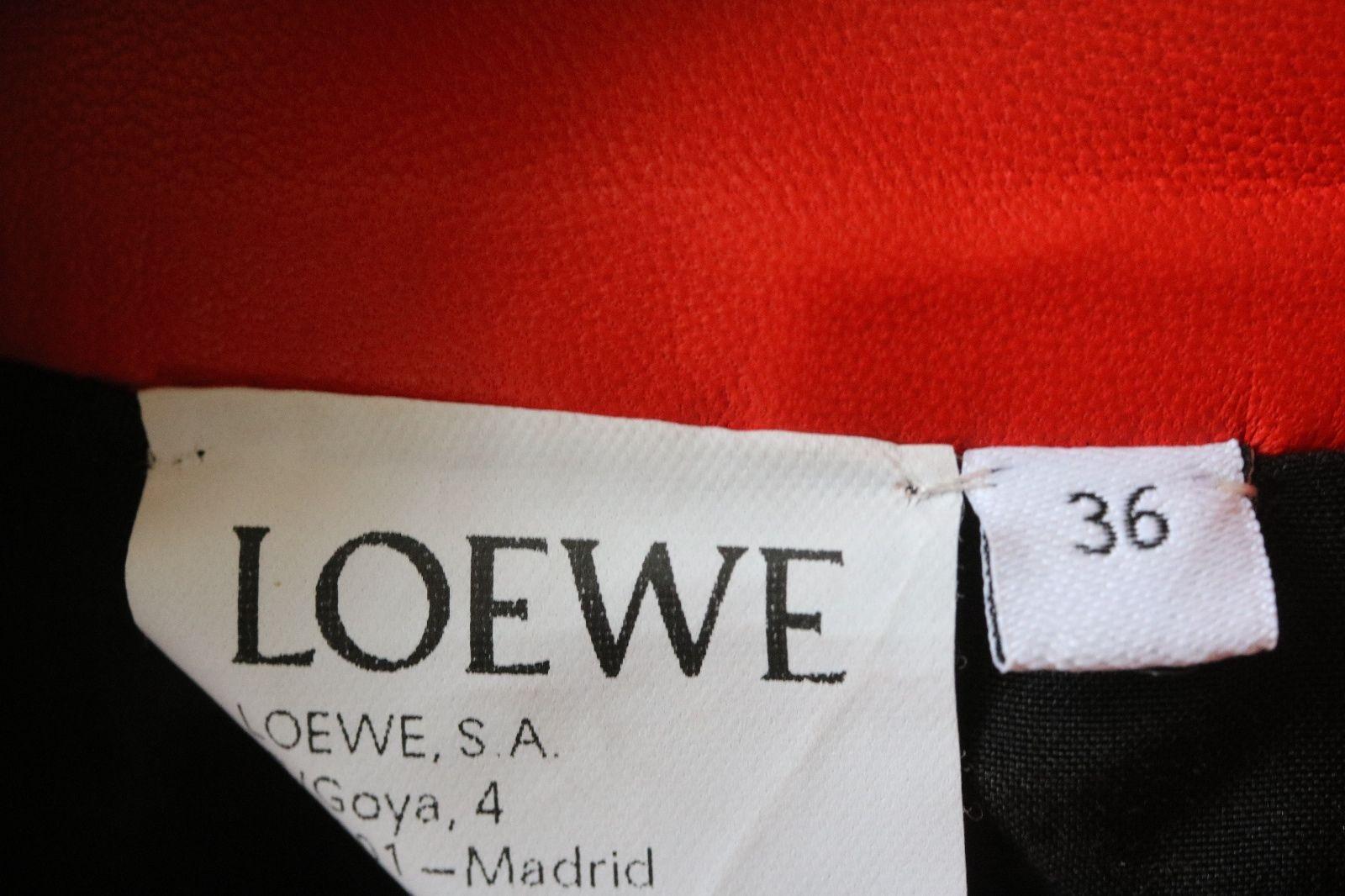 Red Loewe Straight Leather Trousers