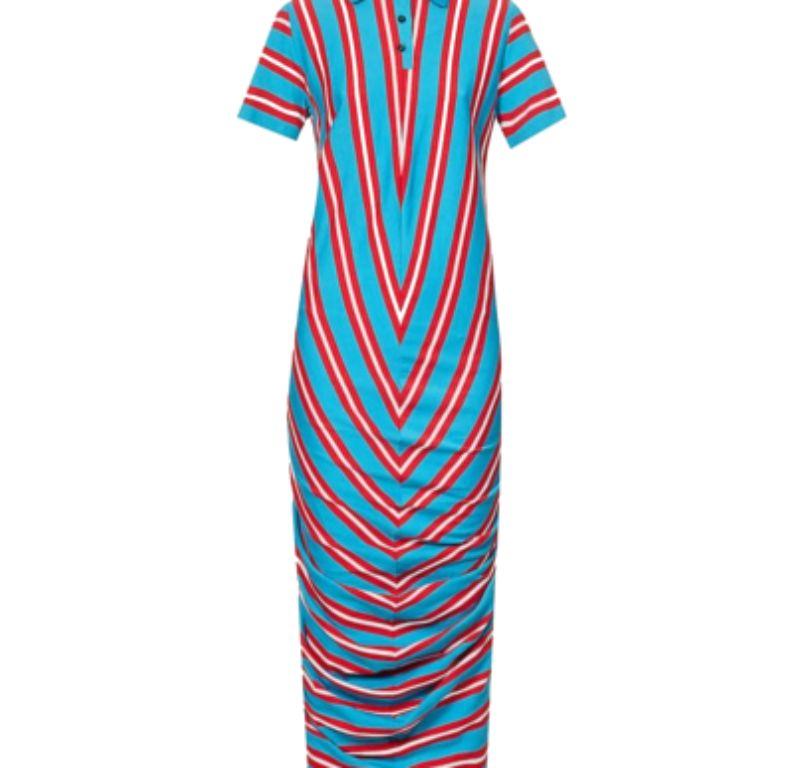 Loewe Striped Cotton Polo Dress

- Collared polo shirt style neckline
- Button up fastening
- Short sleeve
- Drape detail skirt
- Loewe badge at back neckline

Material
100% Cotton

Made in Italy

PLEASE NOTE, THESE ITEMS ARE PRE-OWNED AND MAY SHOW