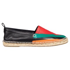 Used Loewe Striped Pattern Leather Espadrilles Size IT 41