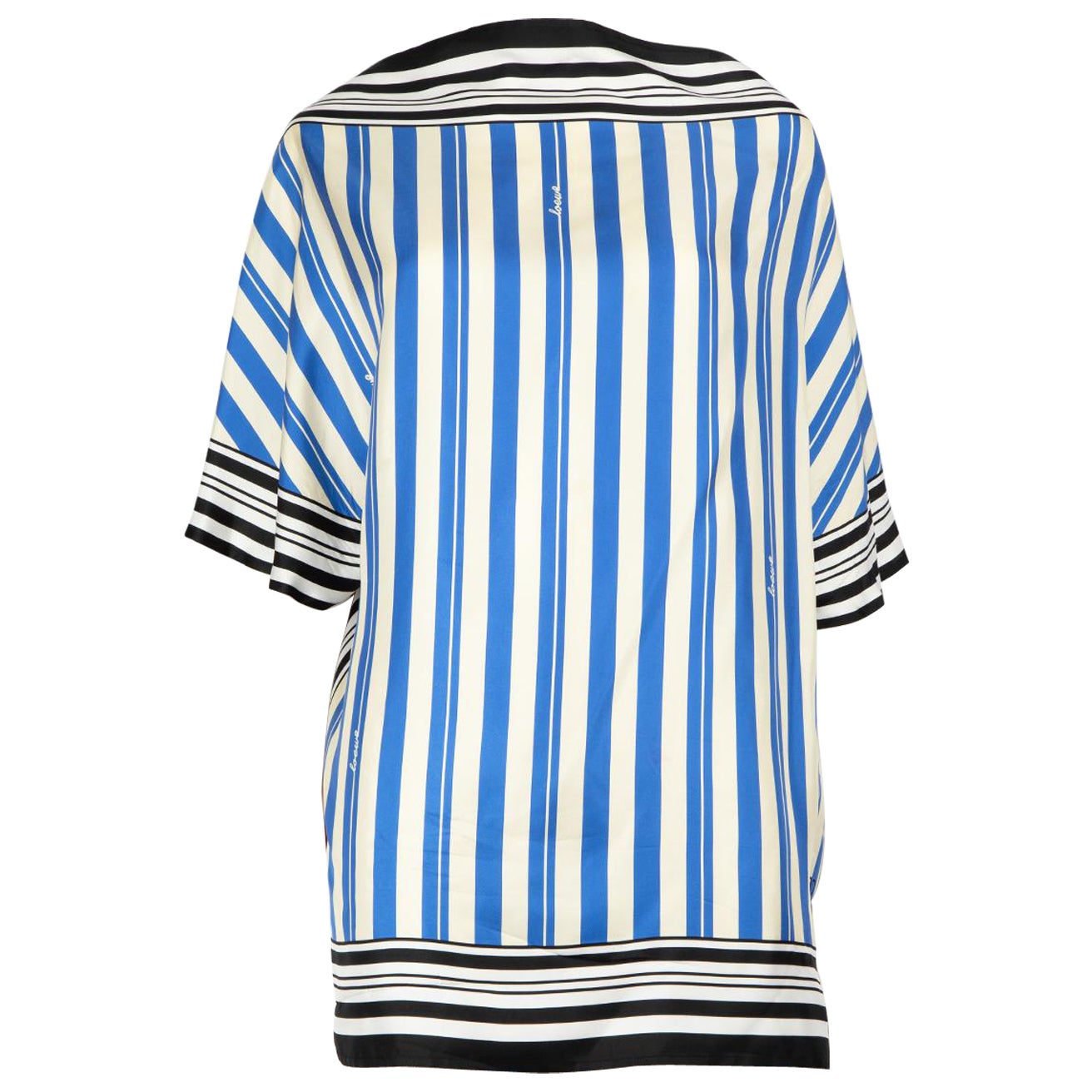 Loewe Striped Silk Anagram Tunic Size XL