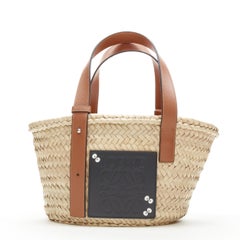 LOEWE Studio Ghibli Totoro Dust Bunnies Anagram logo small raffia basket bag