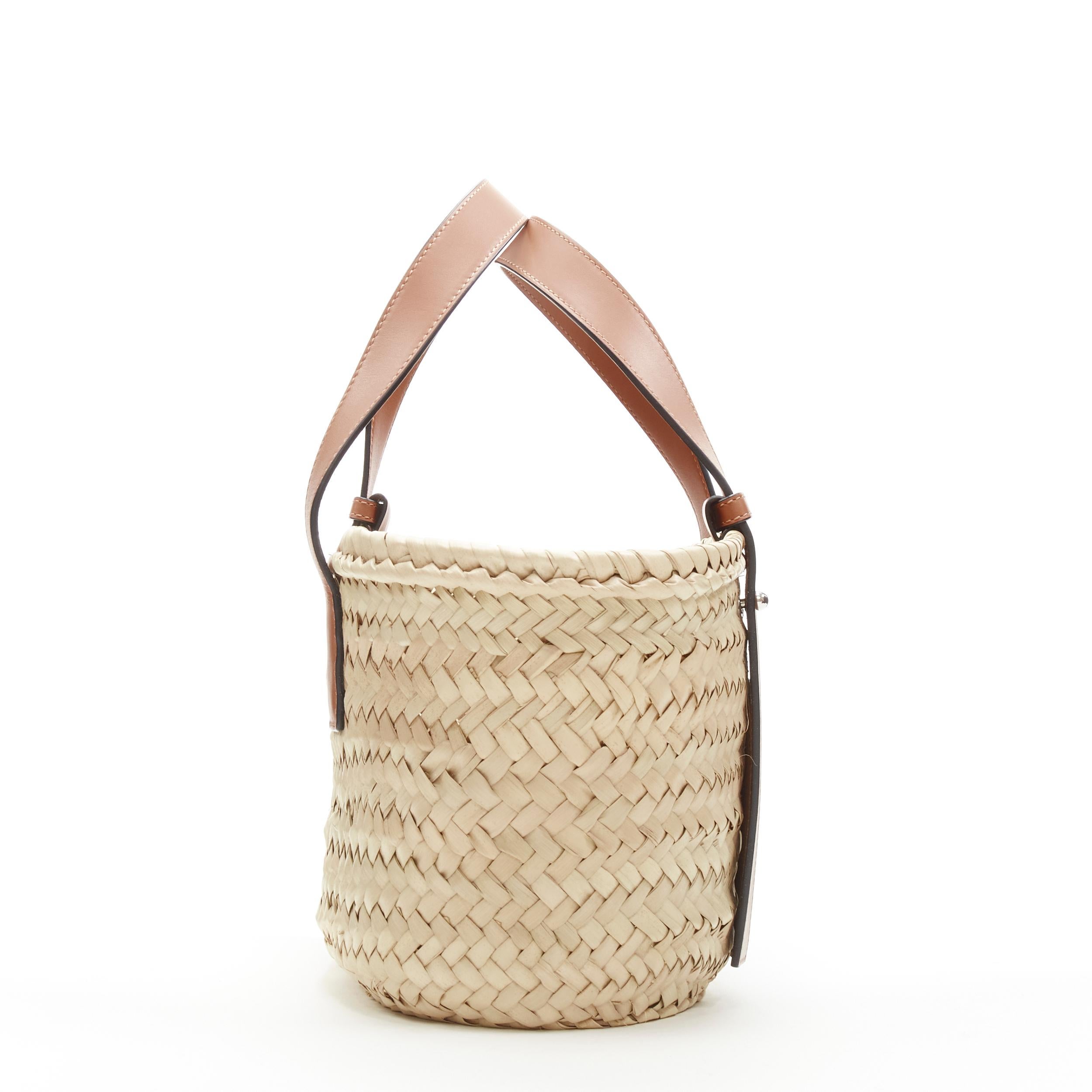 Women's LOEWE Studio Ghibli Totoro Dust Bunnies Anagram logo small raffia basket bag