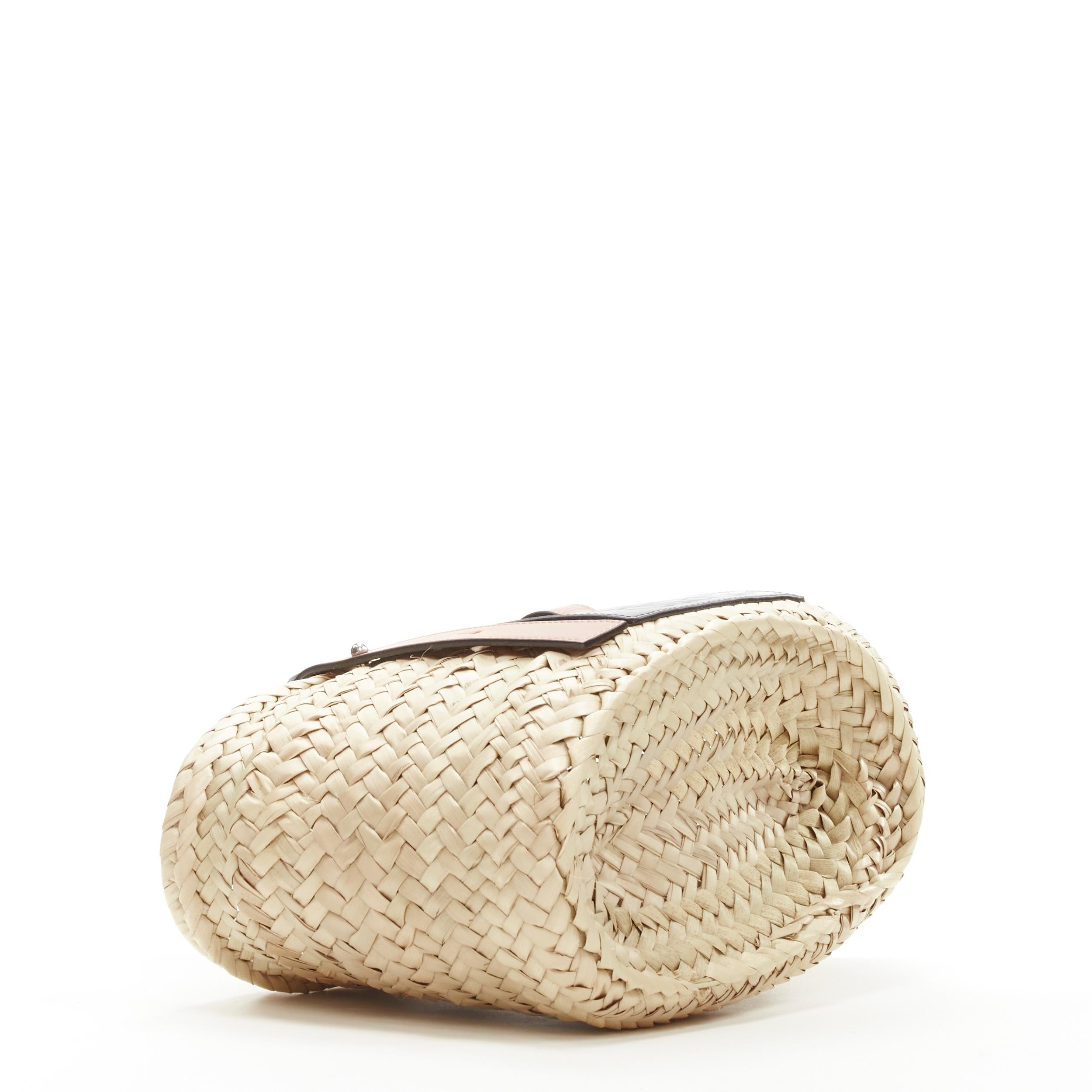 LOEWE Studio Ghibli Totoro Dust Bunnies Anagram logo small raffia basket bag 2