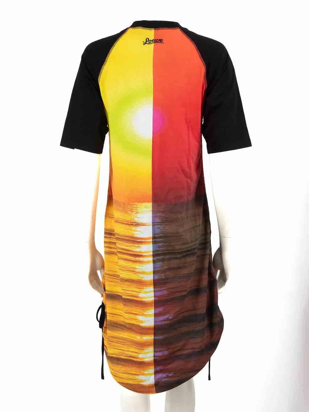 Arancia Loewe - Vestito increspato con stampa al tramonto - taglia XS in vendita