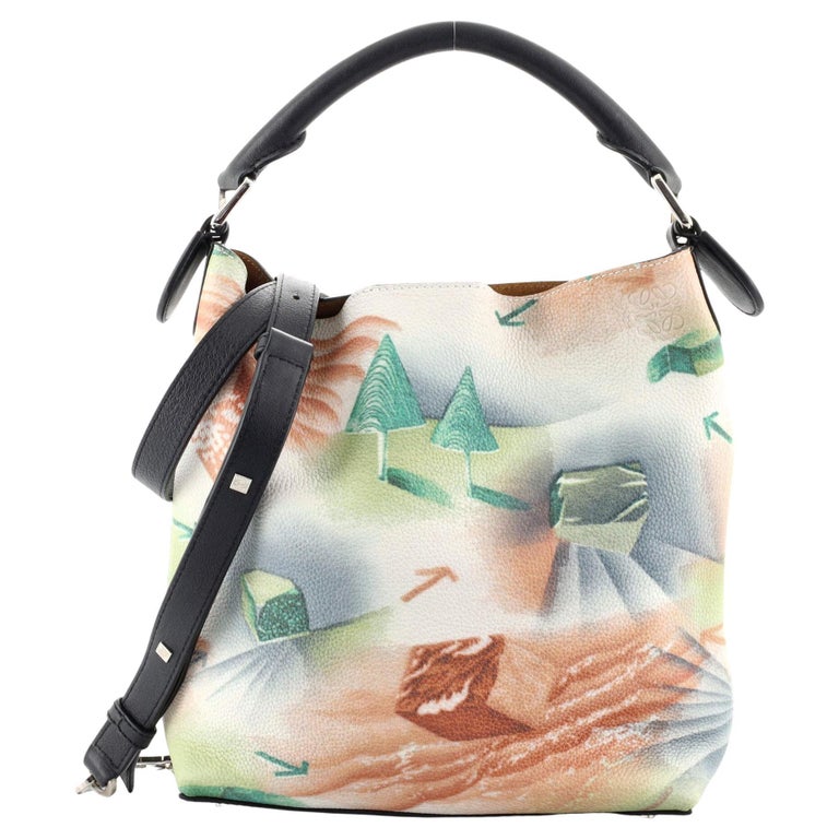 Loewe T Bucket Bag Printed Leather Small For Sale at 1stDibs
