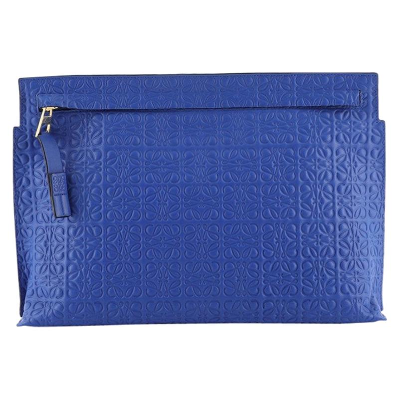 Loewe T Pouch Anagram Embossed Leather