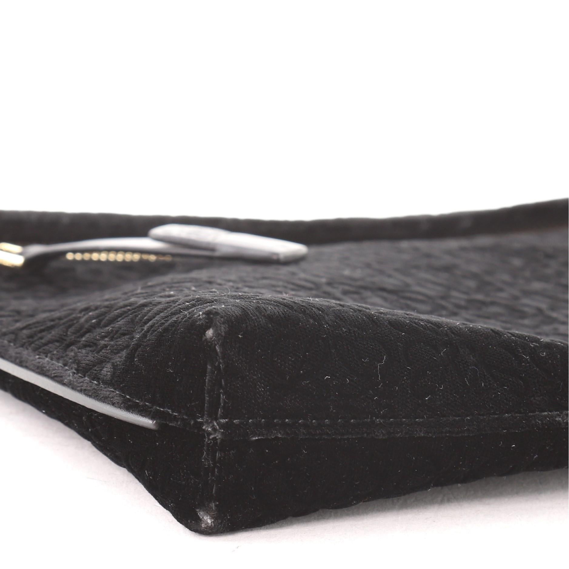 Loewe T Pouch Anagram Embossed Velvet Black 2