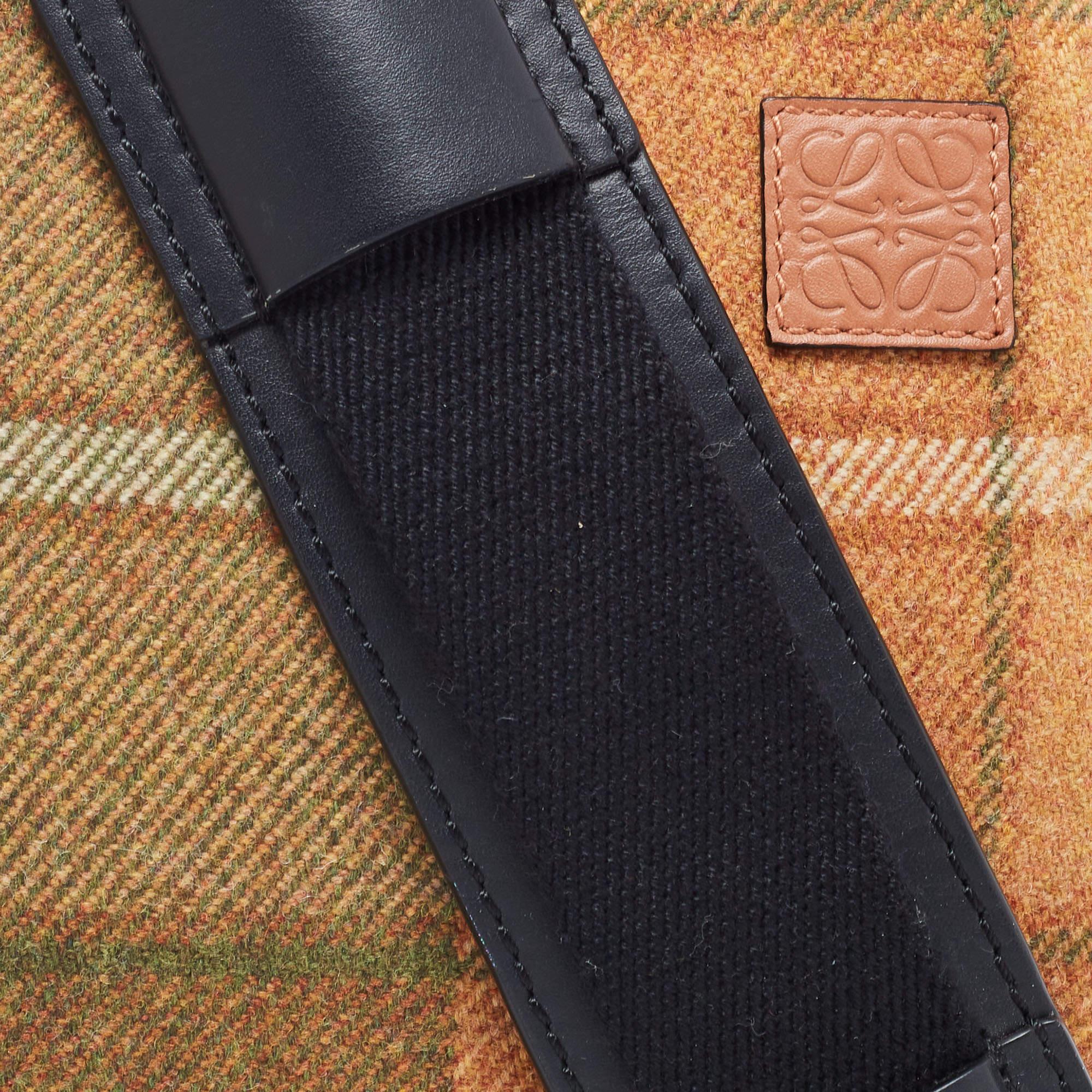 Loewe Tan/Black Wool and Leather Messenger Bag 4
