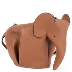 LOEWE tan brown leather MINI ELEPHANT Crossbody Bag