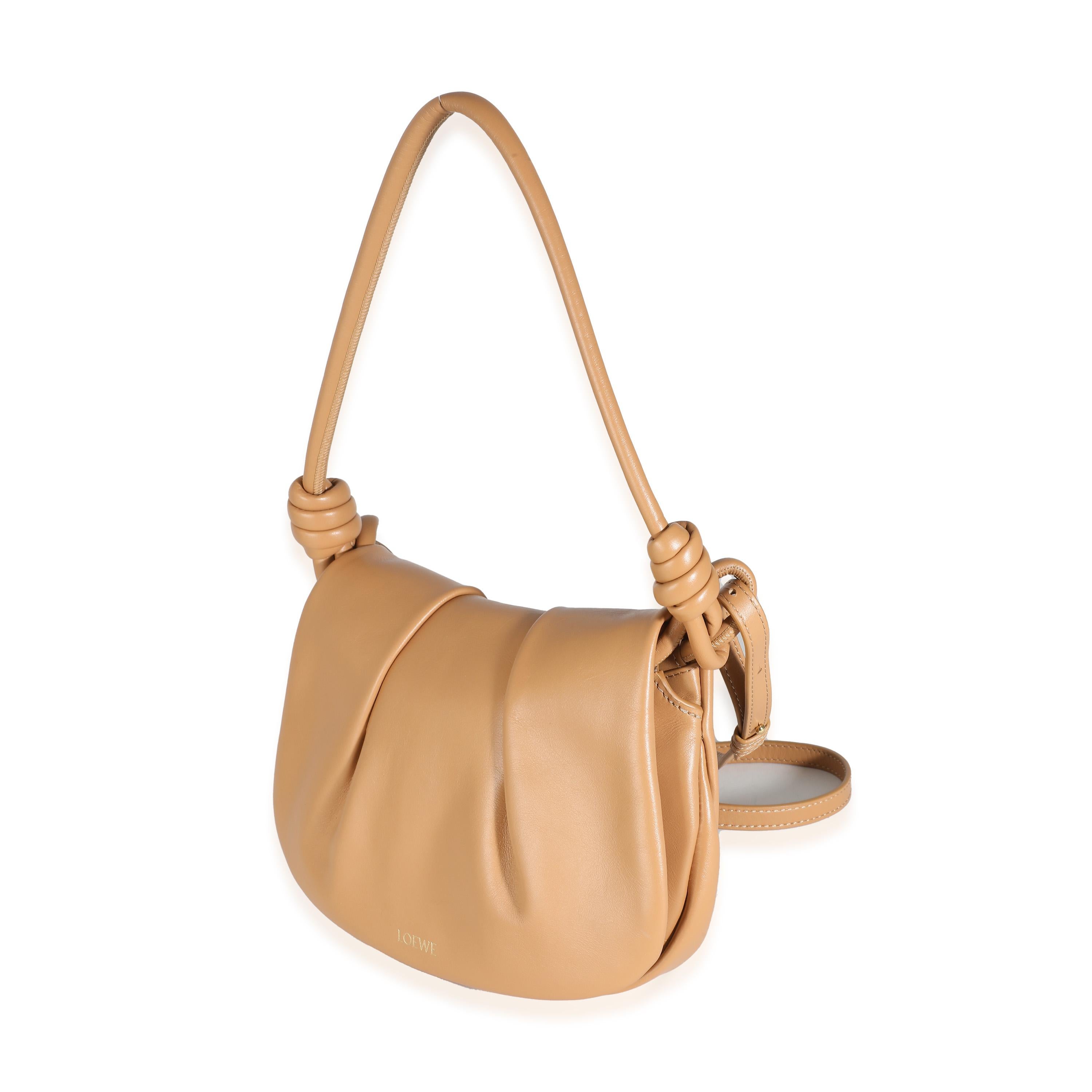 Loewe Tan Calfskin Nappa Paseo Satchel In Excellent Condition In New York, NY