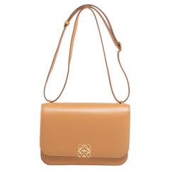Loewe Tan Leather Anagram Flap Shoulder Bag