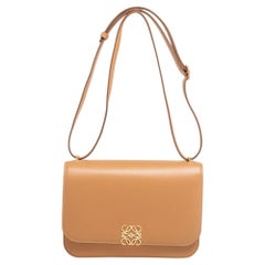 Loewe Tan Leather Anagram Flap Shoulder Bag